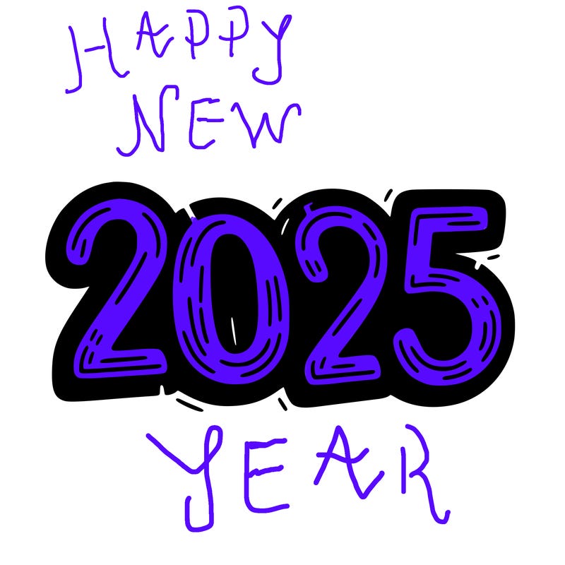 one line scrawled numbers sketch design “2025”