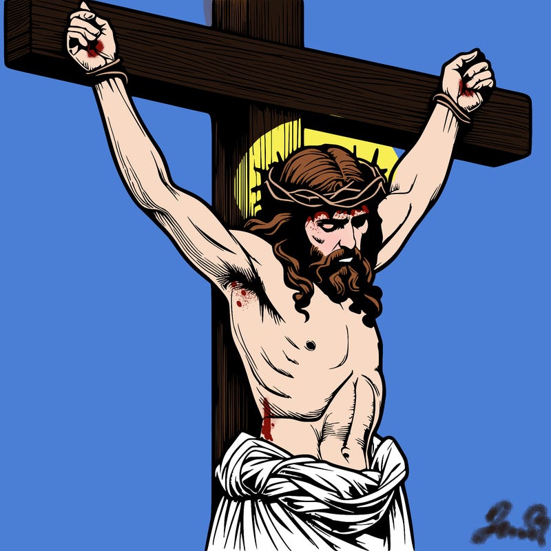 jesus realistic on the cross