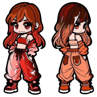 girl in crop top and baggy pants