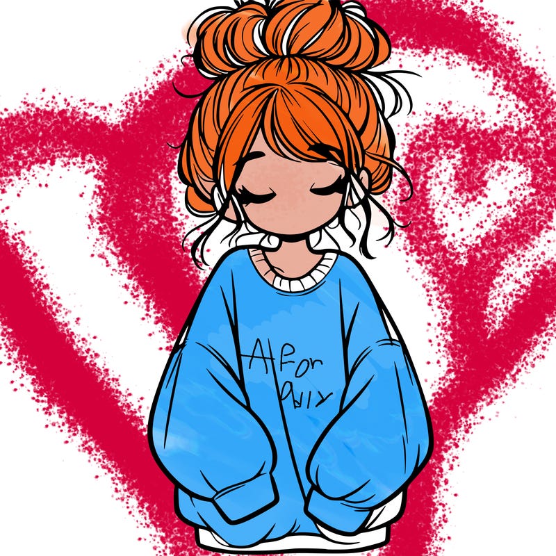 girl with baggy sweatshirt and messy bun