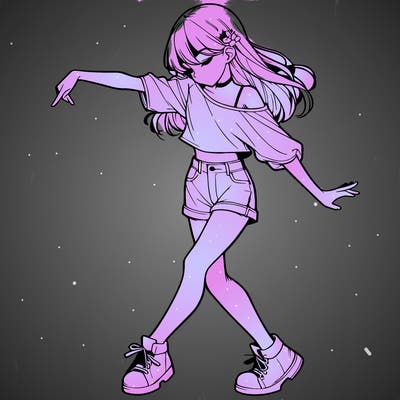 realistic girl danceing