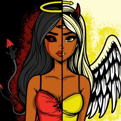 devil vs angel realistic girl