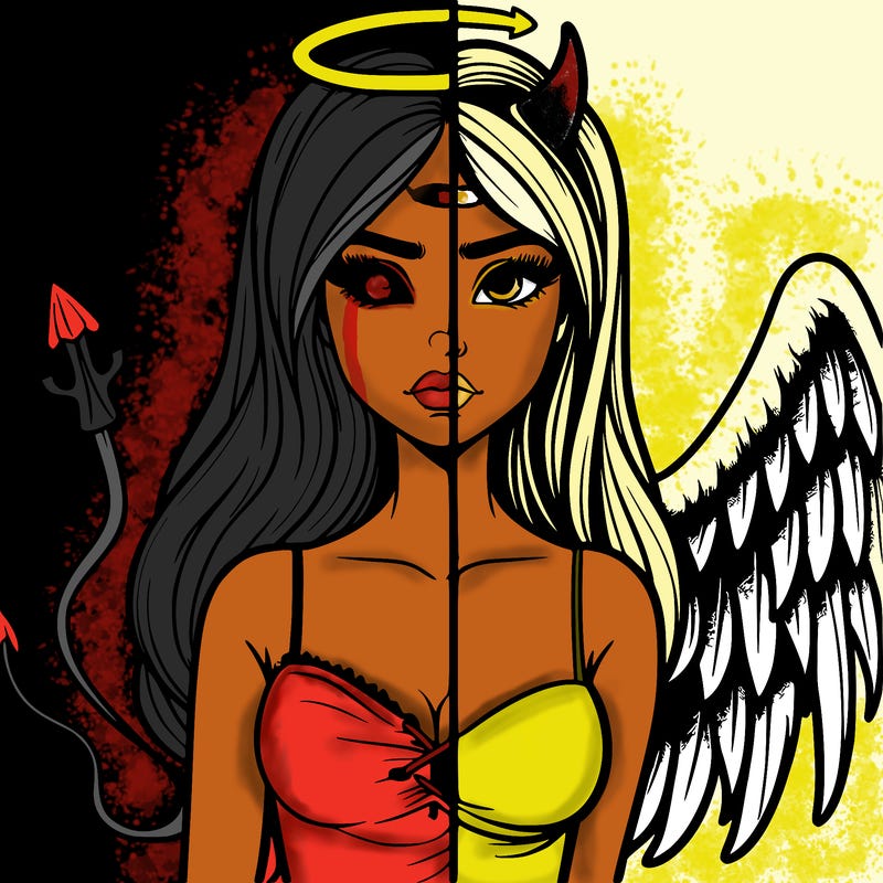 devil vs angel realistic girl