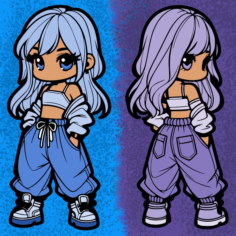 girl in crop top and baggy pants