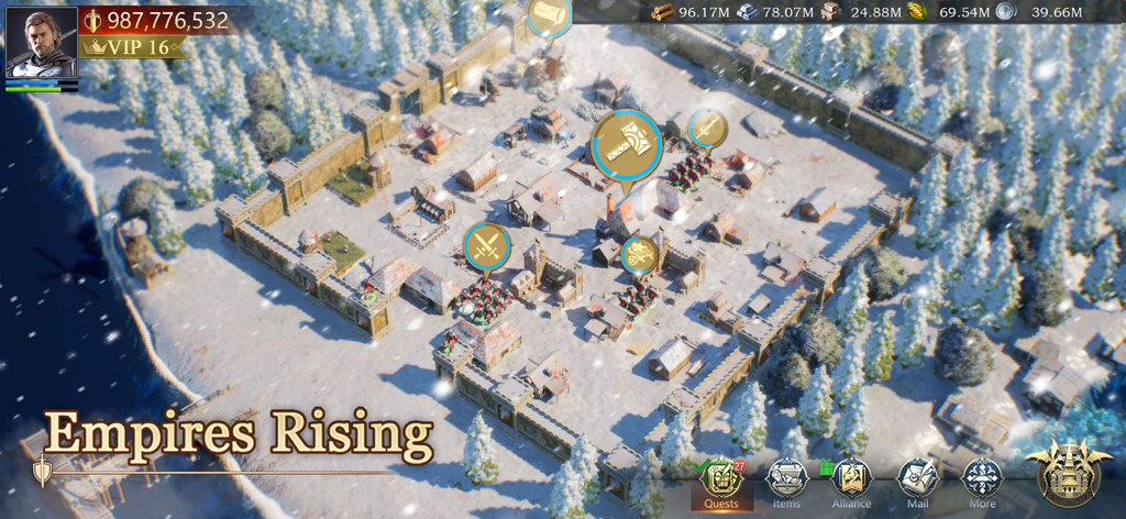 Game of Kings The Blood Throne의 눈 덮인 제국 건설 및 자원 관리