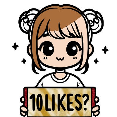 cute girl that is holding a sign that says 10 likes?