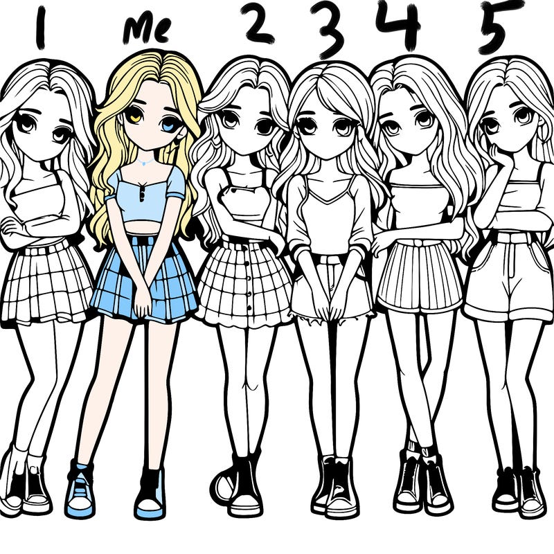 a group of girls realistic