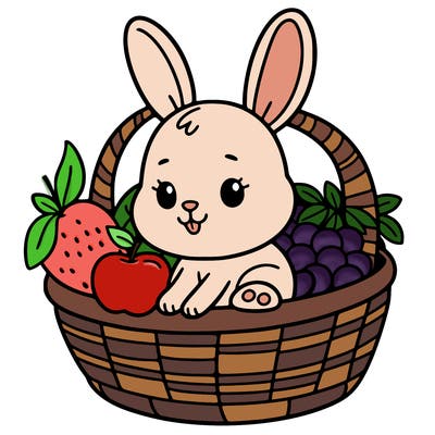 bunny in a fruit basket