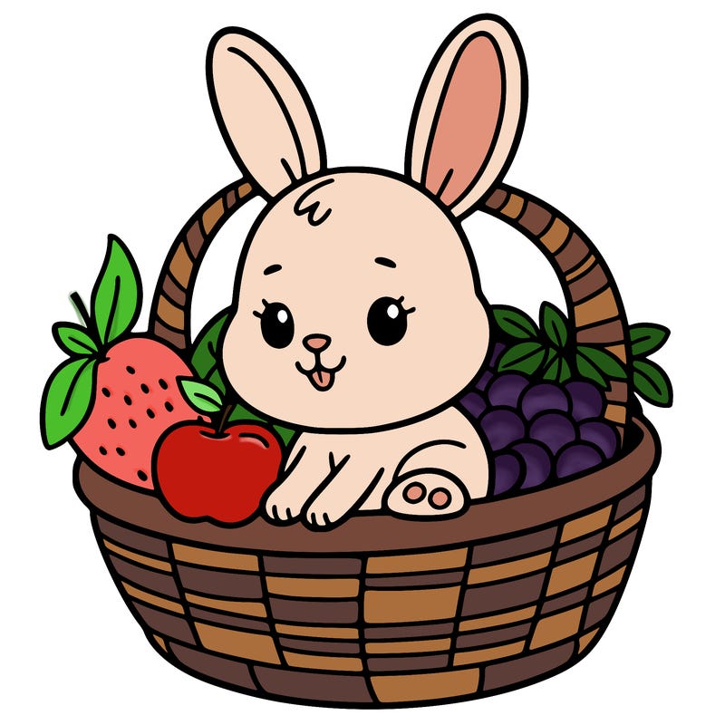 bunny in a fruit basket