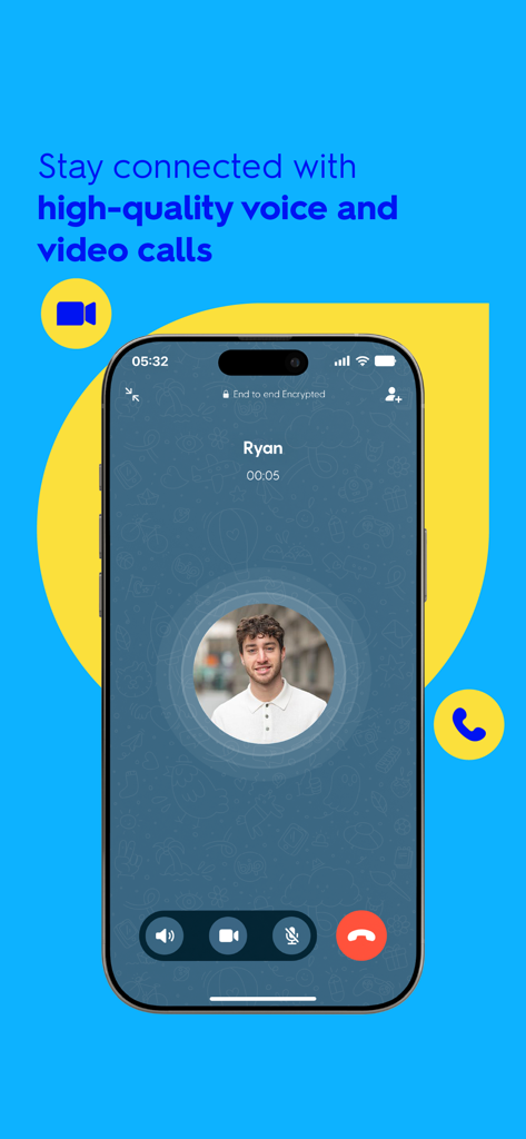 BiP app encrypted voice call interface on a smartphone