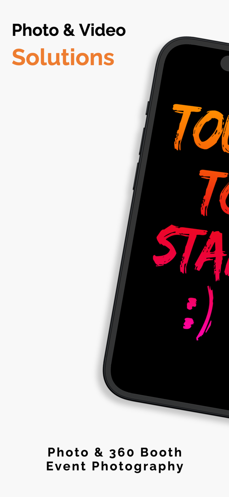 Curator Live app screen for professional photo and 360 booth event photography