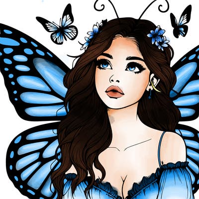 butterfly fairy realistic girl