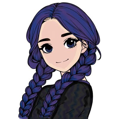 realistic girl with braids