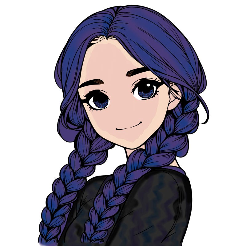 realistic girl with braids