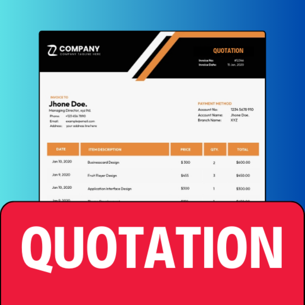 Quotation Maker App: Invoicing