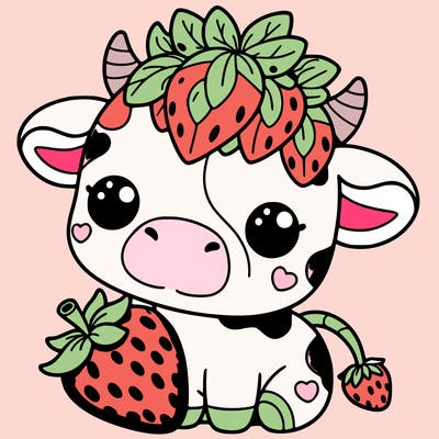 cute strawberry cow