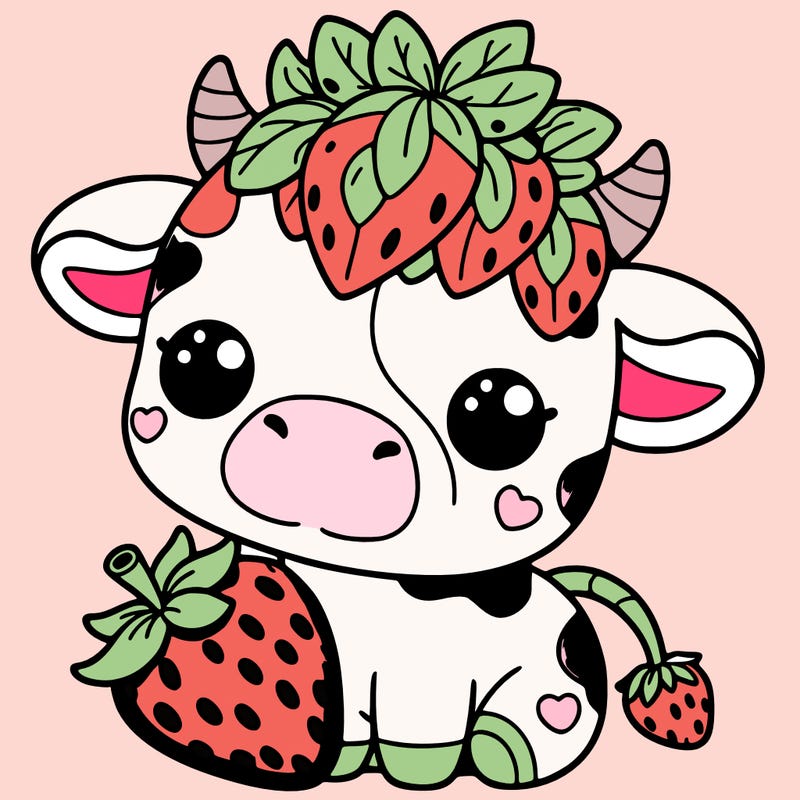 cute strawberry cow