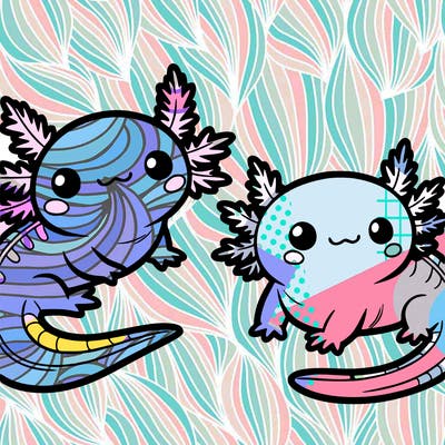 cute axolotls