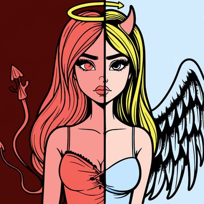 devil vs angel realistic girl