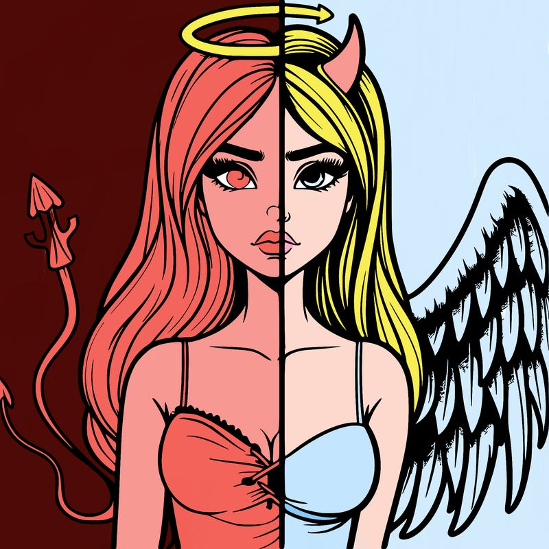 devil vs angel realistic girl