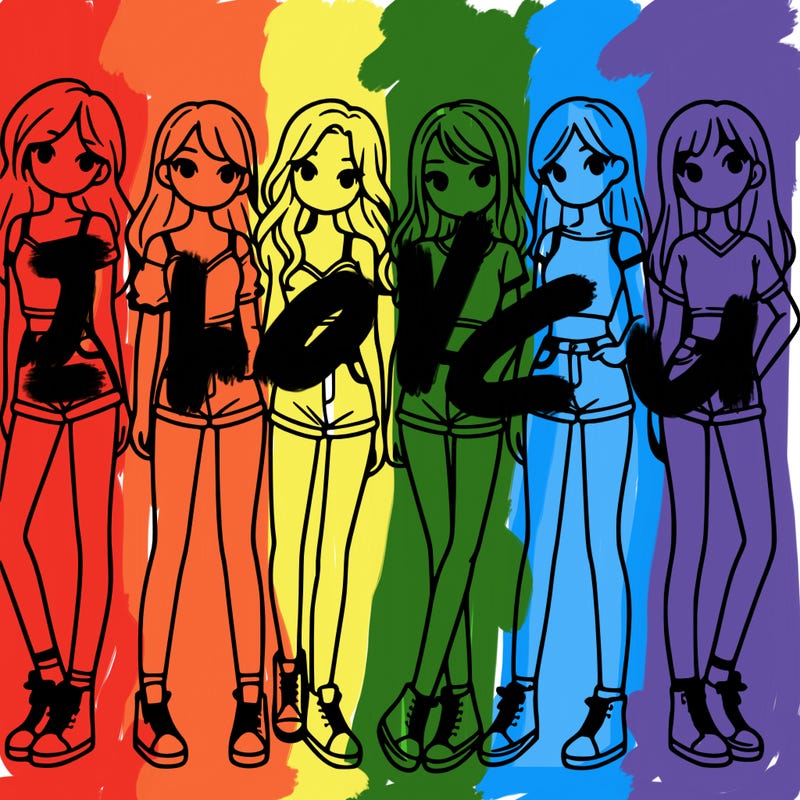 a group of girls wearing crop tops and shorts