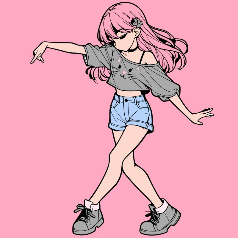 realistic girl danceing