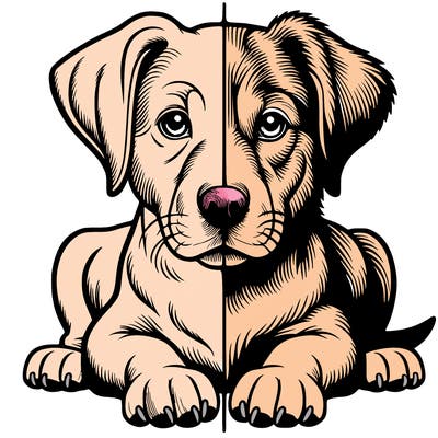 realistic dog split picture