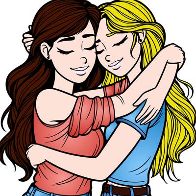 2 women hugging