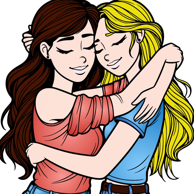 2 women hugging