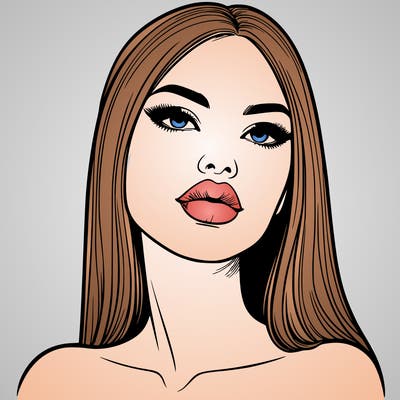 realistic woman with full lips