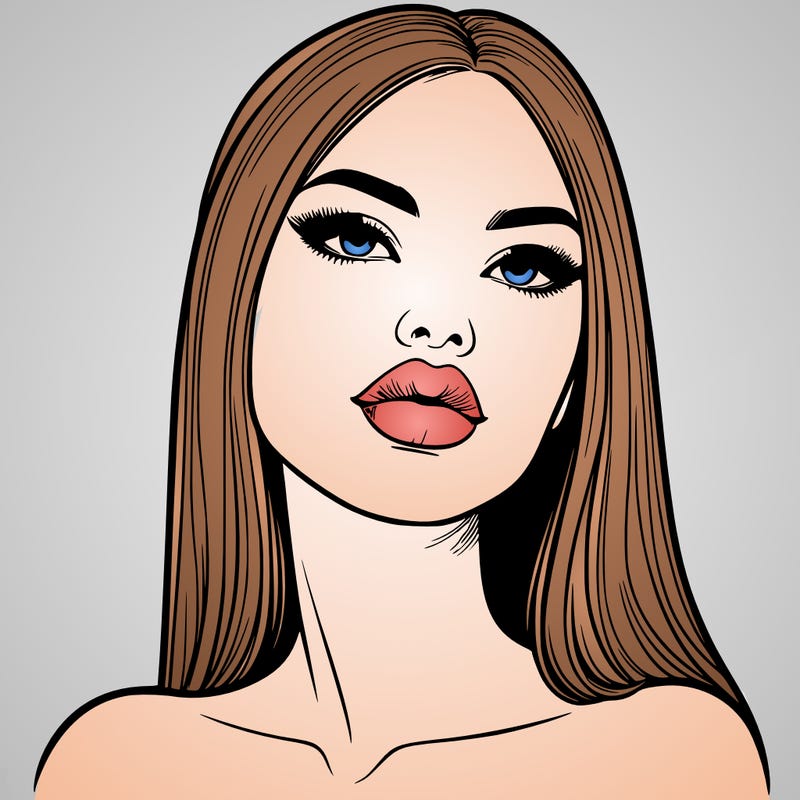 realistic woman with full lips