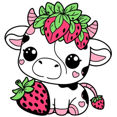 cute strawberry cow