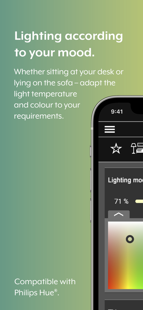 Smart Visu Server - カスタマイズ可能な照明ムードとPhilips HueコントロールのためのSmart Visu Serverアプリインターフェース
