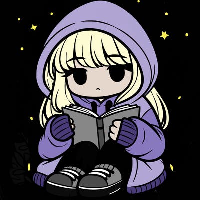 girl in oversized hoodie reading a book