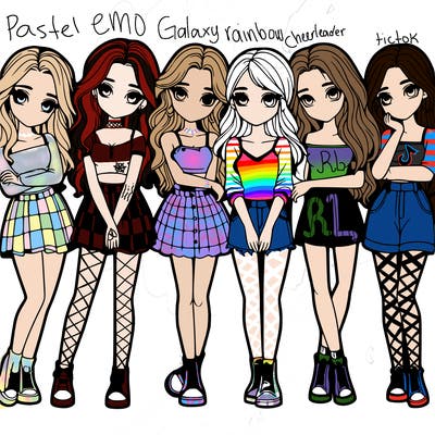a group of girls realistic