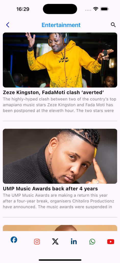 Nation Online - Entertainment news feed in the Nation Online app featuring Malawian music stories