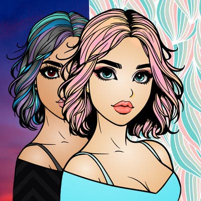 split realistic girl