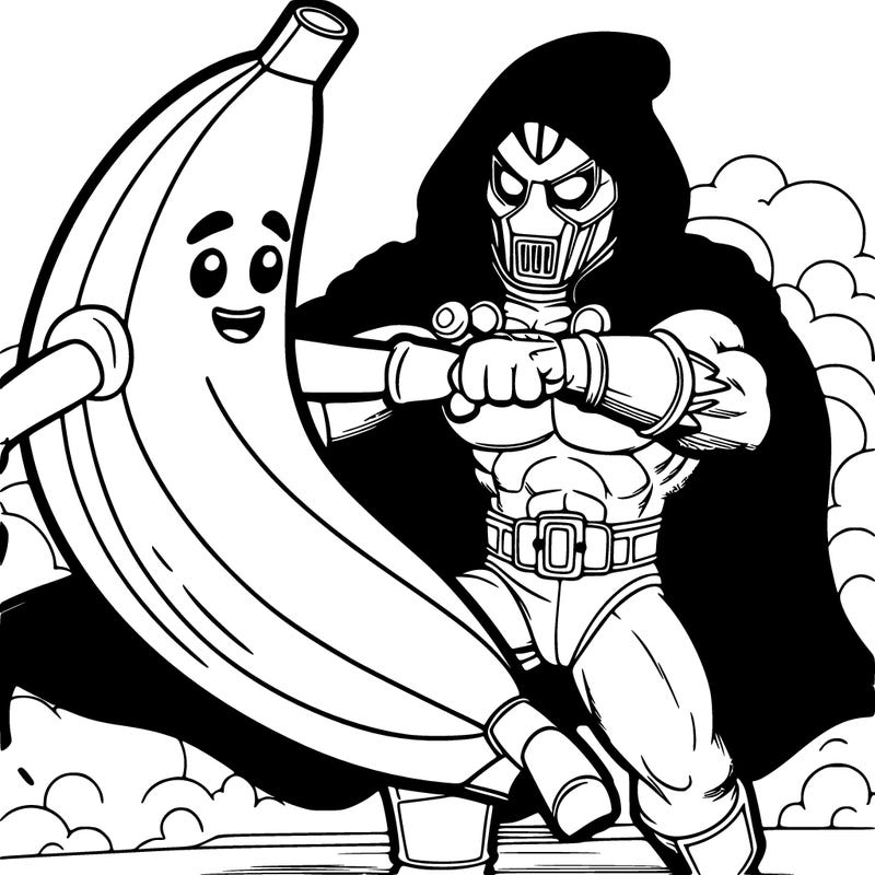 fortnite peely fighting dr doom