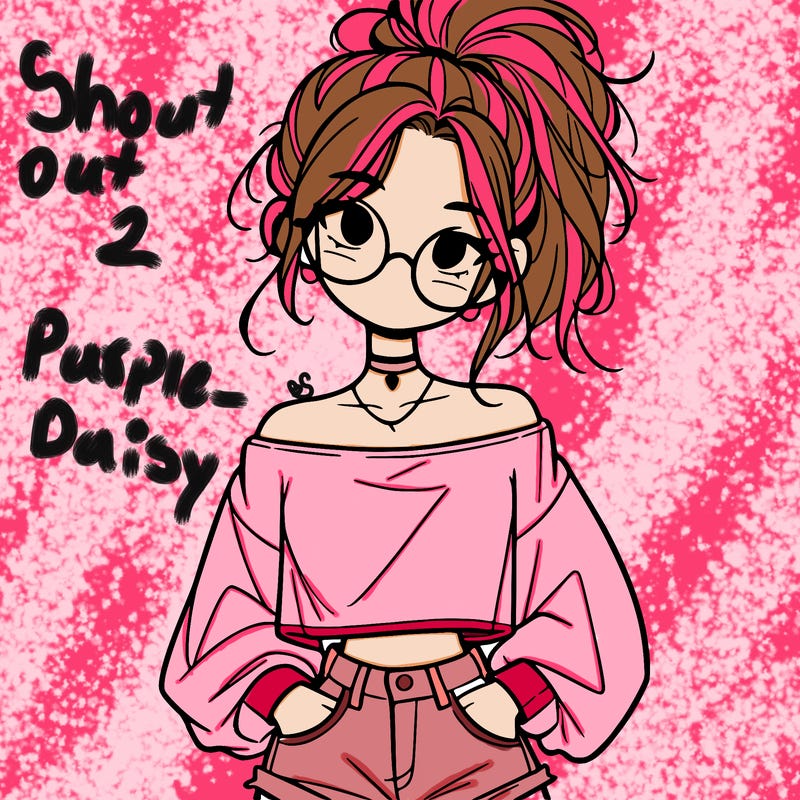 girl with a messy ponytail glasses a baggy crop top and jean shorts