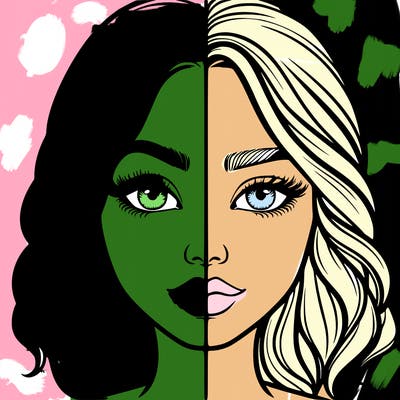 realistic girl split half