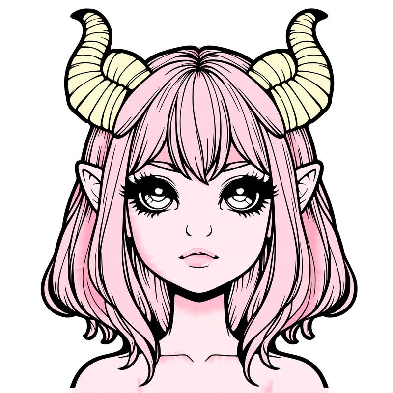 realistic girl with horns