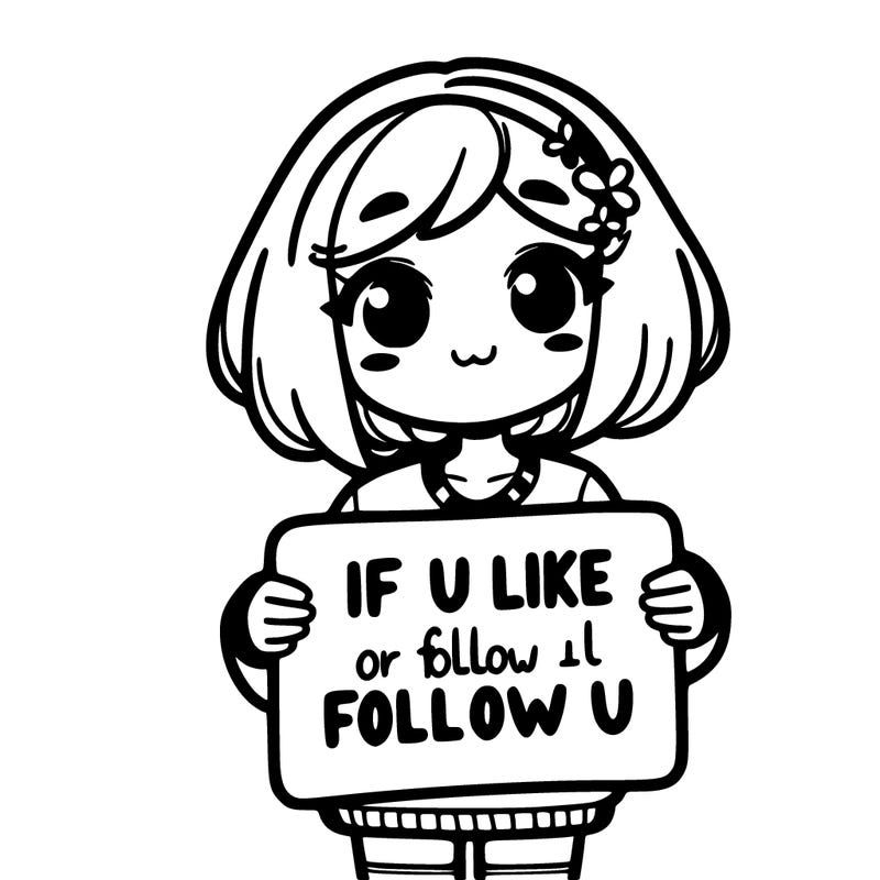 a girl holding a sign that says if u like or follow me i will follow u