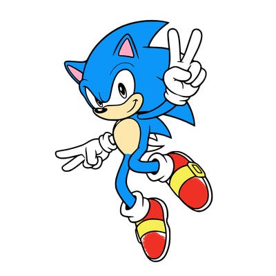 sonic putting up the peace ✌