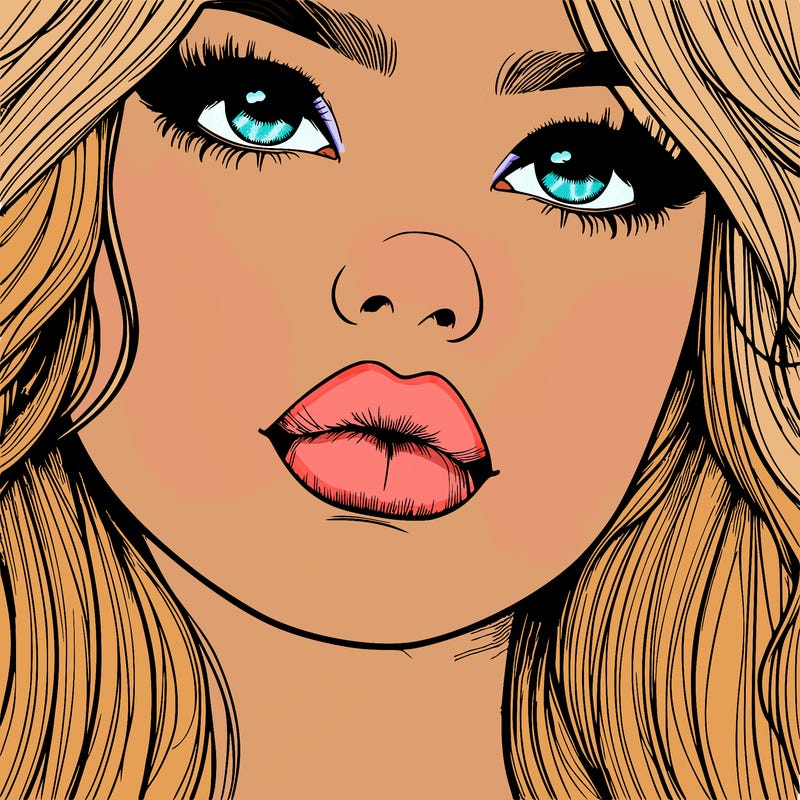really realistic girl with lips