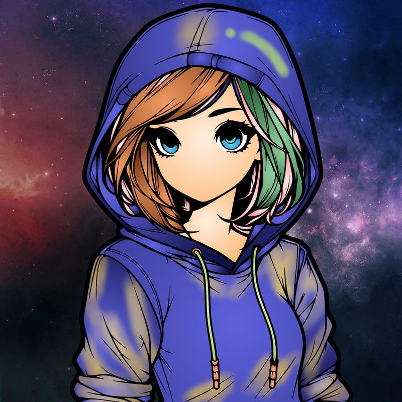 realistic girl with hoodie