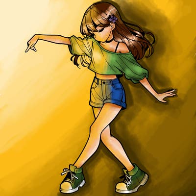 realistic girl danceing