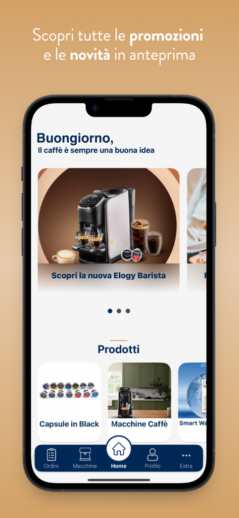 My Nims - Schermata principale dell'app My Nims che mostra promozioni e categorie di prodotti