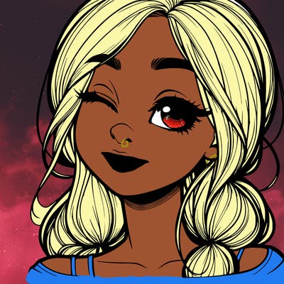 realistic girl with squinted eyes