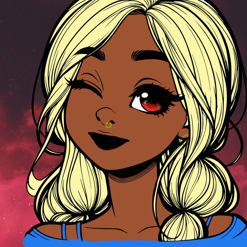 realistic girl with squinted eyes