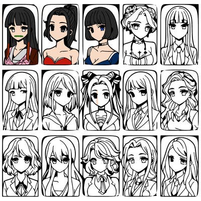 girls that look diffrent anime